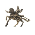 Vintage Messing Skulptur von General Guan Yu auf Pferd für die Bürodekoration - Reitender Guan Gong