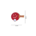 Cute smile ping pong paddle enamel pin brooch in red and orange colors 2.6cm x 1.9cm - 65*Ping Pong Paddle Smile Pin