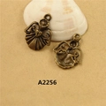 Antique bronze angel charms with heart and cross details for DIY jewelry making - A2256 Angel with Cross