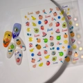 Stickers à ongles 3D en relief avec fraises et avocats pour décoration de manucure - Mélange de Fruits Frais en Relief 3D (CO-090)