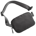 Waterproof black polyester sports fanny pack with adjustable strap and durable buckle - Dark Gray