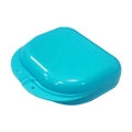 Custodia per apparecchi ortodontici blu ciano con fori di sfiato e chiusura a scatto - Azzurro
