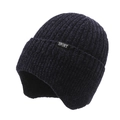 Gorro de punto de invierno azul marino para hombre con protección para las orejas - Talla única / Azul
