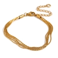 Bracciale multifilo in acciaio inossidabile placcato oro 18K con catena a serpente - Catena a 5 Strati Sovrapposti - Oro