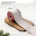 Sparkling champagne gold Christmas ribbon roll with 8.9cm width for holiday tree decor - Champagne Gold Style E (Wide Champagne Gold Glitter)