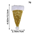 Mini Christmas hat utensil holder with golden sequins and white plush trim for table decor - Gold