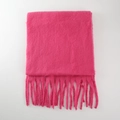 Thick pink mohair scarf for women with tassels, soft winter shawl and gift item - Flame Pink (25#)