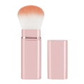 Portable rose gold retractable makeup brush with orange gradient bristles for powder - Square Style Rose Gold with Pink Bristles