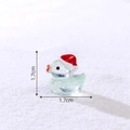 Miniatur 1,7cm Weihnachts-Ente aus transparentem Harz mit grünen Pailletten - Glitzer Hellgrün
