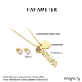 Specifiche dettagliate del set collana MAMA e orecchini in acciaio inossidabile dorato - Oro (KS226039-BI)