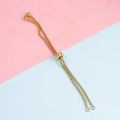 Dettaglio della catena a scatola regolabile in acciaio inox dorato per gioielli DIY - Oro