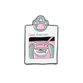 Schattige cartoon kattenpoot emaille broche in Polaroid-frame met tekst Good Afternoon - Goedemiddag Kattenpoot