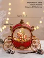 Christmas carriage snow globe music box with Santa and rotating wheels décor - Christmas Princess Carriage