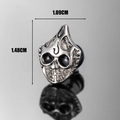 Gothic schedel ring in zilver-zwarte kleur, afmetingen 1,09 cm bij 1,48 cm - Schedel Stijl (S363)