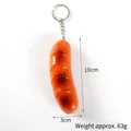 Realistic 10cm grilled sausage keychain with detailed resin texture and metal ring - Roasted Hot Dog - Keychain Style