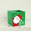 Grüne quadratische Weihnachtsbox mit Weihnachtsmann-Motiv, Größe 18x18x18cm für Blumen - Weihnachtsmann Grün (5 Stk) / 18x18x18cm