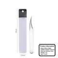 Polished stainless steel dolphin tip eyelash tweezers with white protective PVC case - Mirror Dolphin Tweezers (With Bag)