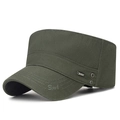 Berretto militare da uomo verde armata con logo in metallo e ricamo sportivo - Verde Militare