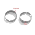 Silver stainless steel adjustable ring base with 1mm hole and 5mm band width - Style C (Width 5mm/Hole 1mm) / Steel