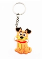 Niedlicher Hunde-Schlüsselanhänger aus PVC mit rotem Halsband und Silberring - Hund Schlüsselanhänger