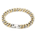 Bracelet gourmette bicolore poli en or et argent avec fermoir de sécurité robuste - Style Bicolore Or (KB154571-Z) / 200*8mm