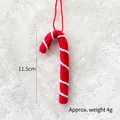 Red and white felt candy cane ornament for Christmas trees with 11.5cm height - Large Size Red