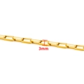 Golden 3mm stainless steel paperclip chain link for DIY jewelry making material - Vacuum 18K Gold Paperclip Chain 3mm