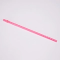 Pink reusable Tritan straw with spiral texture and safety ring on white background - Hot Pink
