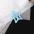 Sky blue Y2K star-shaped BB hair clip with glossy metal finish for women and girls - Blue