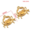 Goldener Edelstahl Krebsanhänger für DIY-Schmuck, Größe 20mm mal 17mm - 20×17mm Krabbe / Gold