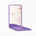Portable purple folding makeup mirror with compact comb compartment in minimalist design - Dark Violet