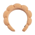 Soft light orange sponge headband with puffy cloud design in absorbent towel fabric - Single Headband (Terry Cloth) / Orange