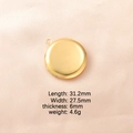 Pendentif médaillon rond en acier inoxydable 316L doré poli taille 31,2x27,5mm - Style Rond Miroir Poli Or (9#)