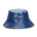 Sombrero de pescador de cuero PU azul oscuro brillante con un acabado de espejo - Azul oscuro