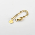 18k gold plated stainless steel extension chain with lobster clasp and heart charm - Heart Tag / Gold