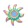 Rainbow stainless steel sun pendant charm with radiant rays and central ring detail - Rainbow Sun Style (KLJ3034-Z)
