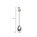 Long-handle stainless steel stirring spoon with a cute orange striped cat top design - Realistic Style - Sitting Cat Spoon