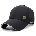 Berretto da baseball in rete nera con stemma cinese dorato ed etichetta sport - Regolabile / Nero