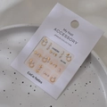 Golden geometric nail charms and white pearls on professional display card - MJ-058 Gold Stamping