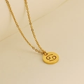 18k gold plated stainless steel zodiac necklace featuring a Cancer sign pendant - Cancer