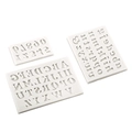3-piece set of white silicone molds for numbers and letters used for fondant cake baking - Three-Piece Set / Gray