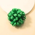 Handmade green curly grosgrain ribbon hair tie with high elastic band for girls - Sea Green