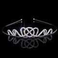 Silver bridal tiara featuring heart and infinity patterns with sparkling crystals - Infinity Heart Style (FG005)