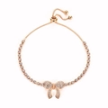 Verstelbare roségouden armband met een sprankelende pavé strik en schuifsluiting - Roségouden Tennis Ketting Strik