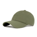 Army green cotton baseball cap with curved brim and reinforced stitching details - Adjustable / Army Green