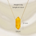 Detailed size specifications for the yellow crystal hexagonal prism pendant necklace - Citrine