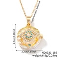 Vintage goldene Evil Eye Halskette mit blauen Zirkonia und gelbem Kristallanhänger - Klar Hellgelb/N00921-159