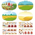 Dettaglio degli adesivi della raccolta delle zucche e carte di sfondo DIY per bambini - Specifica Standard / Set di Adesivi Scena Zucca Autunnale E Pannelli Di Sfondo