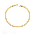 Bracelet chaîne serpent plate en acier inoxydable plaqué or 14K avec fermoir mousqueton - 3mm-16.5cm (33300) / Or 14K