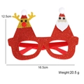 Christmas party glasses with red glitter frame, gold antlers and Santa Claus decoration - Reindeer Santa